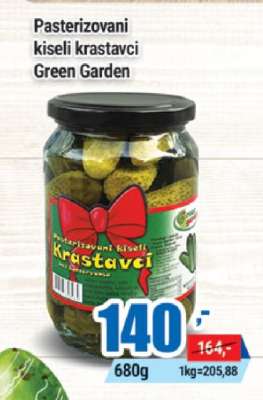 Pasterizovani kiseli krastavci Green Garden