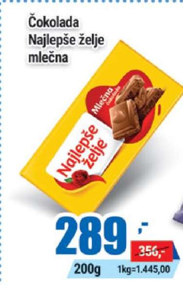 Čokolada Najlepše želje mlečna