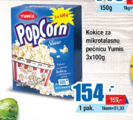 Kokice za mikrotalasnu pećnicu Yumis 3x100g