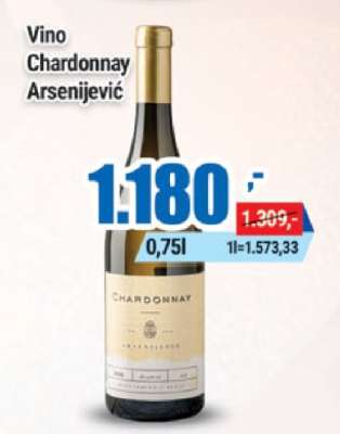 Vino Chardonnay Arsenijević