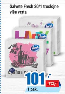 Salvete Fresh 20/1 troslojne