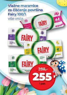 Vlažne maramice za čišćenje površina Fairy 100/1