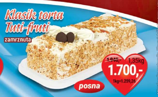 Klasik torta Tuti-fruti