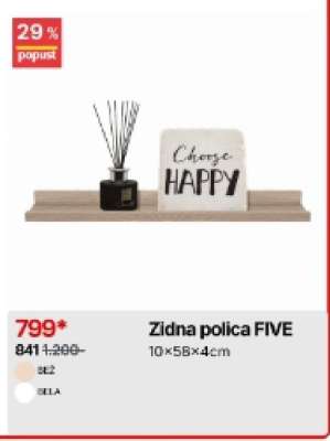 Zidna polica FIVE