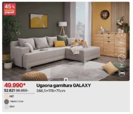 Ugaona garnitura GALAXY