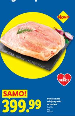 Domaća sveža svinjska plećka sa kostima