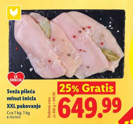 Sveža pileća minut šnicla XXL pakovanje