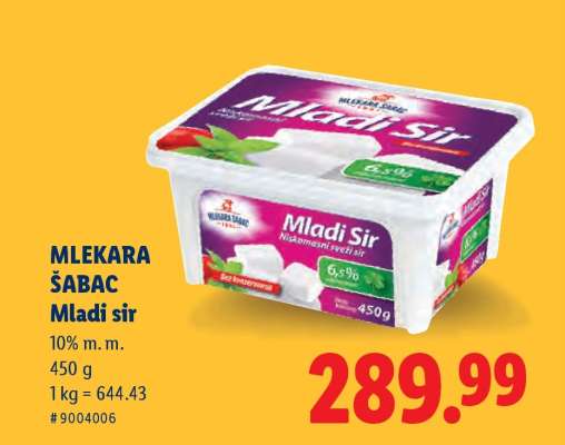 Mlekara Šabac mladi sir