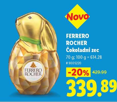 FERRERO ROCHER Čokoladni zec