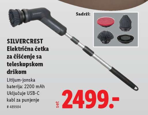 Električna četka za čišćenje sa teleskopskom drškom