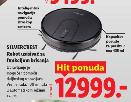 SILVERCREST Robot usisivač sa funkcijom brisanja