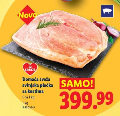 Domaća sveža svinjska plećka sa kostima