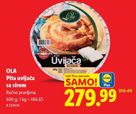 Ola Pita uvijača sa sirom
