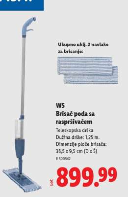 W5 Brišač poda sa raspršivačem
