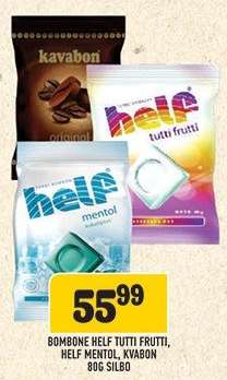 Bombone Helf Tutti Frutti, Helf Mentol, Kvabon