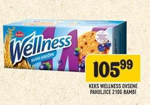 Keks Wellness Ovsene Pahuljice 210g Bambi
