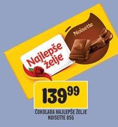 Čokolada Najlepše Želje Noisette 85g