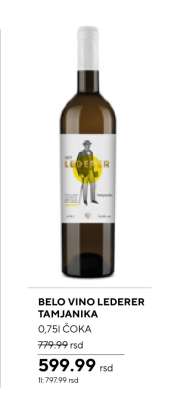 BELO VINO LEDERER TAMJANIKA