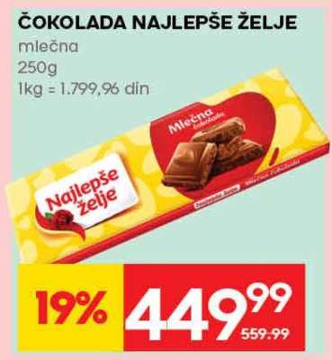 ČOKOLADA NAJLEPŠE ŽELJE