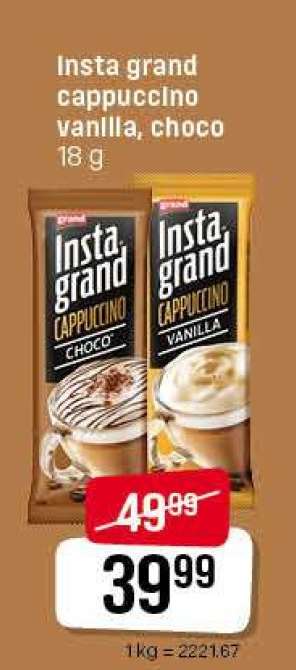 Insta grand cappuccino vanilla, choco