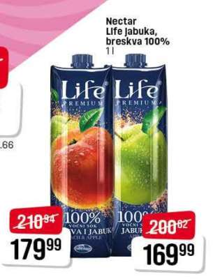 Nectar Life Jabuka, breskva 100%