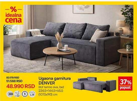 Ugaona garnitura DENVER