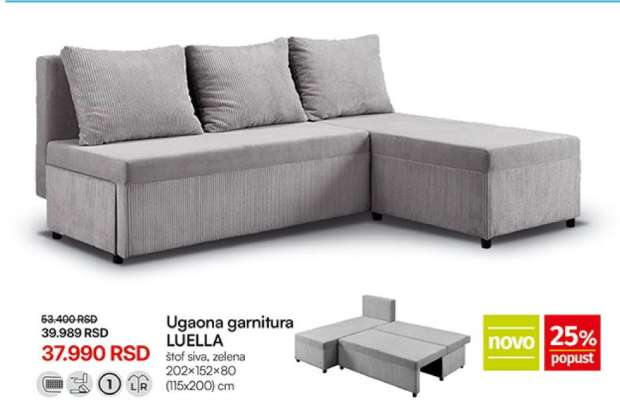 Ugaona garnitura LUELLA