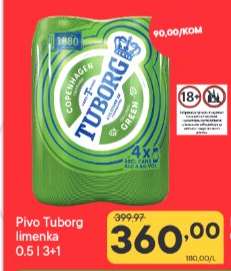 Pivo Tuborg limenka