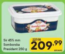 Sir 45%mm Somborska President 250 g