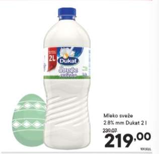 Mleko sveže 2.8 mm Dukat 2 l