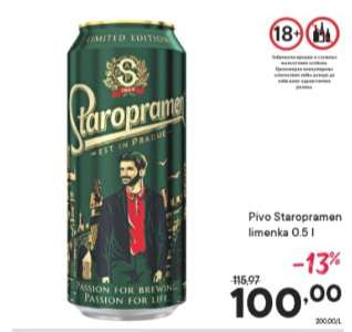 Pivo Staropramen limenka 0,5 l