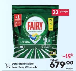 Deterdžent tablete limun Fairy 22 komada