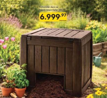 Komposter deco sa bazom braon Keter 340 l