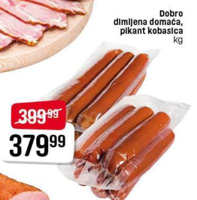 Dobro dimljena domaća, pikant kobasica