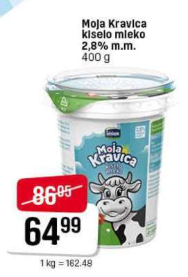 MOJA KRAVICA KISELO MLEKO 2.8 % m.m.
