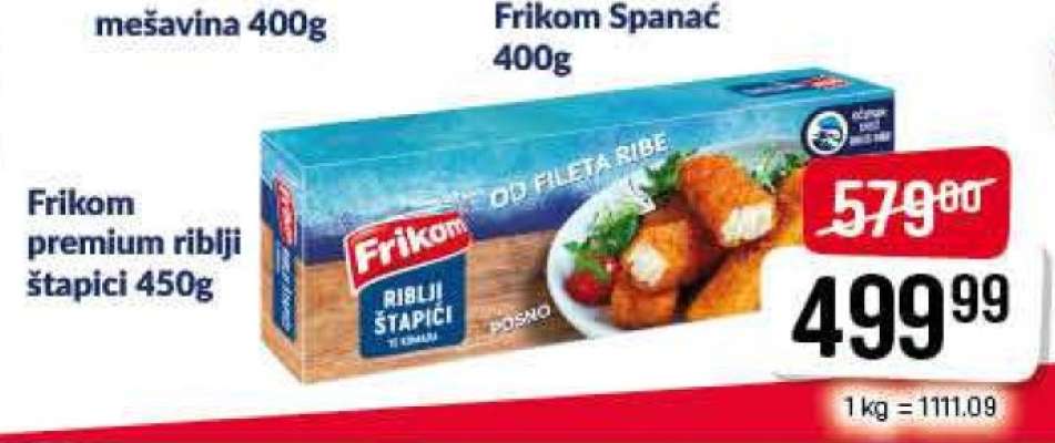 Frikom premium riblji štapići 450g