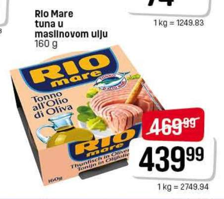 Rio Mare tuna u maslinovom ulju 160 g