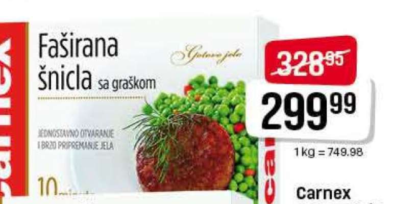 Faširana šnicla sa graškom