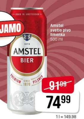 Amstel svetlo pivo limenka
