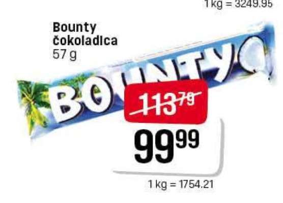 BOUNTY ČOKOLADICA