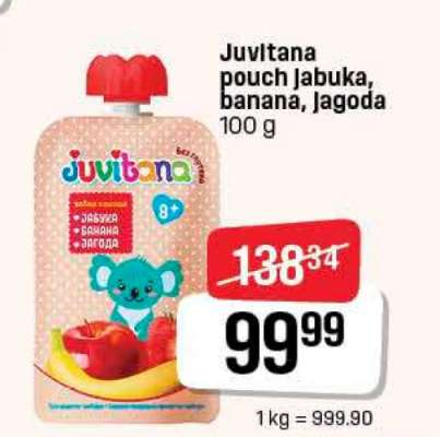 Juvitana pouch Jabuka, banana, Jagoda