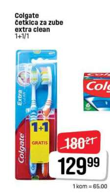 Colgate četkica za zube extra clean 1+1/1