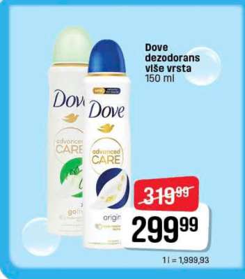 Dove dezodorans više vrsta 150 ml