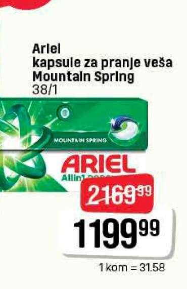 Ariel kapsule za pranje veša Mountain Spring