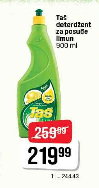 Taš deterdžent za posuđe limun 900 ml
