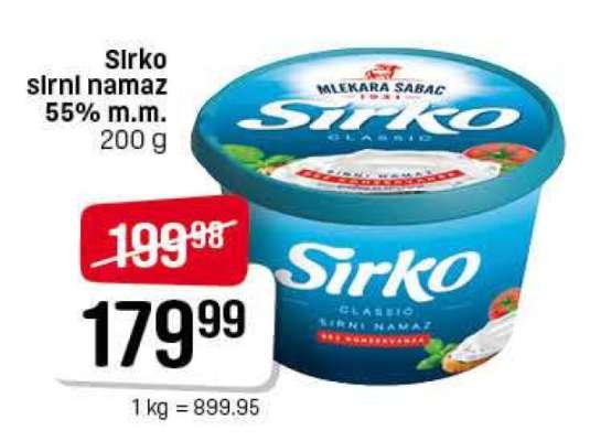 Sirko sirni namaz 55% m.m.