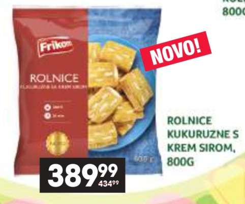 ROLNICE KUKURUZNE S KREM SIROM, 800G