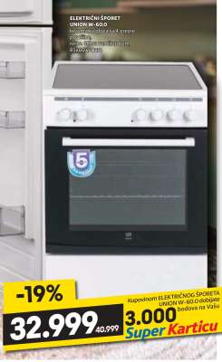 ELEKTRIČNI ŠPORET UNION W-60.0
