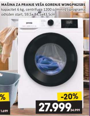MAŠINA ZA PRANJE VEŠA GORENJE W3NGPI62SBS