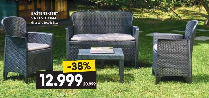 BAŠTENSKI SET SA JASTUCIMA